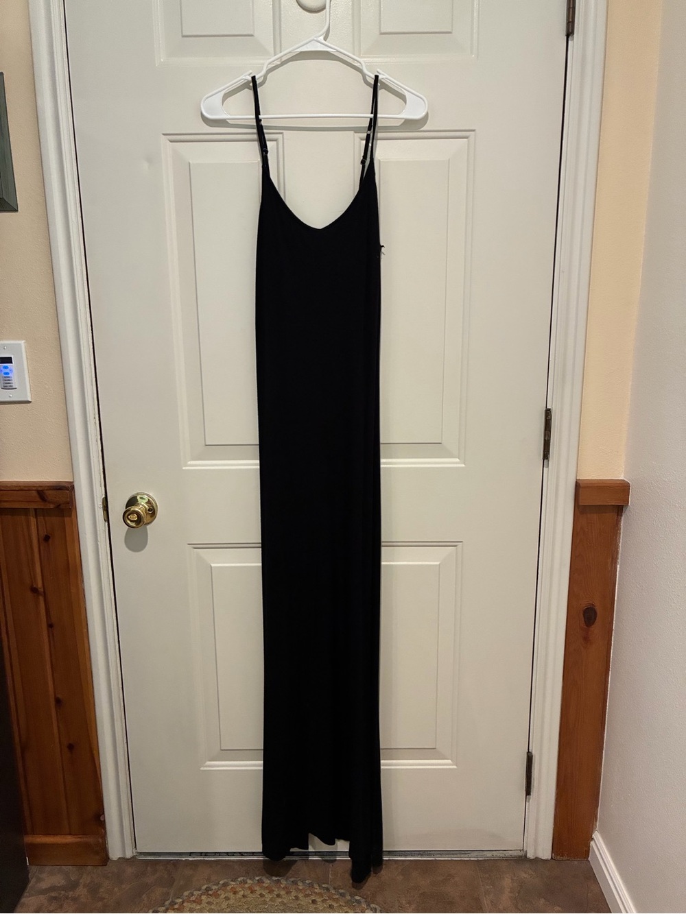 SO Black Slip Maxi Dress with Thin Straps